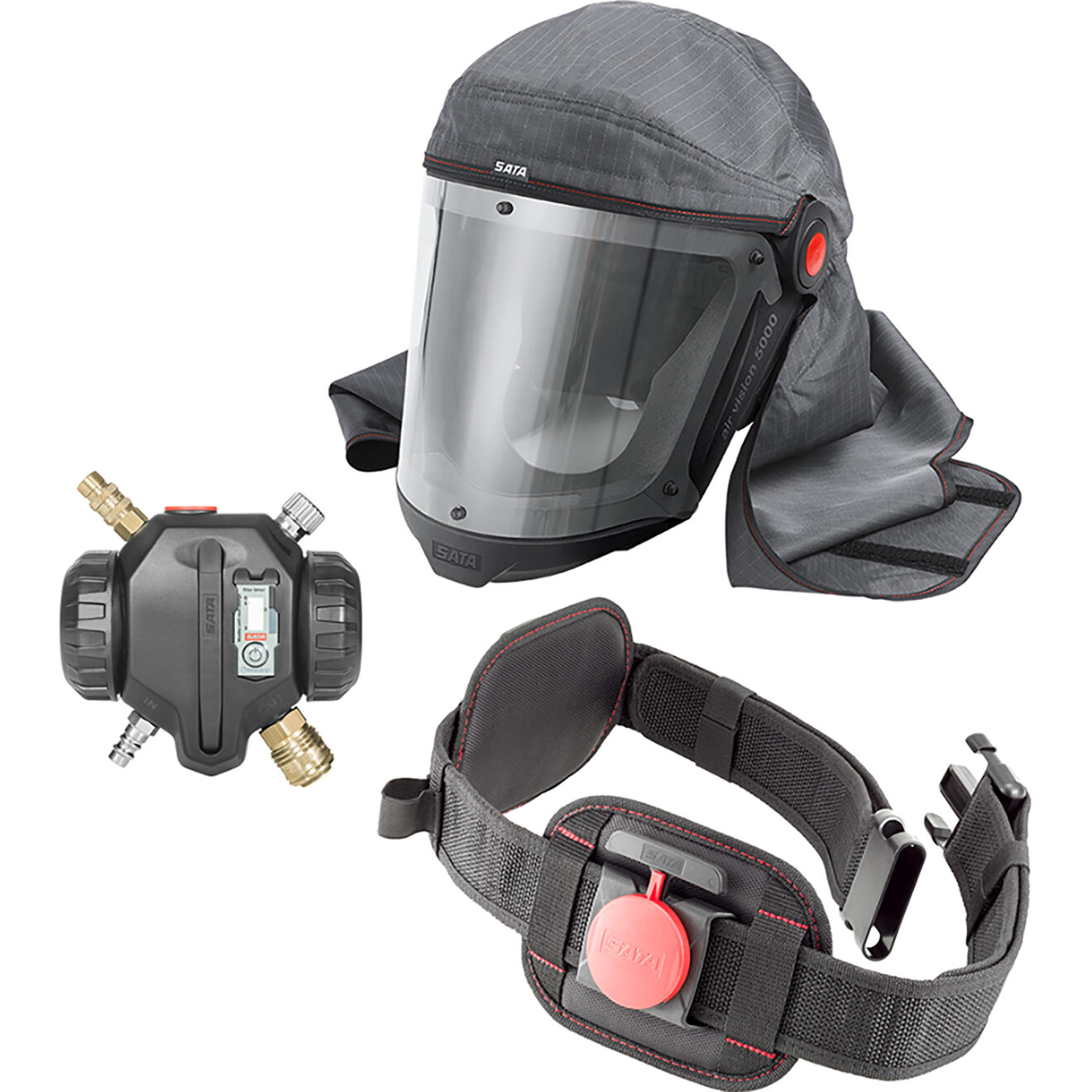 SATA Air Vision 5000 Air Fed Mask. Ingenious design, light, compact